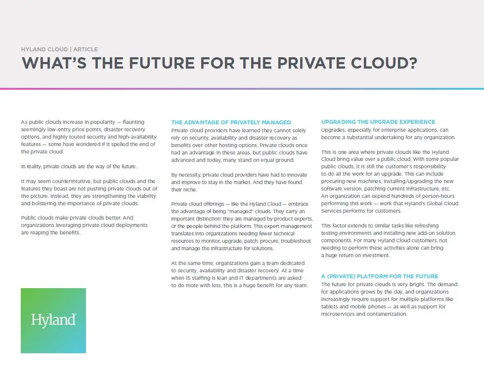 Private Cloud, Public Cloud, Hyland, Kyocera, Software, Document Management, Athens Digital Systems