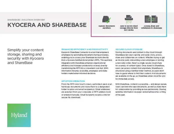 ShareBase, Kyocera, Solution, Software, Document Management, Athens Digital Systems