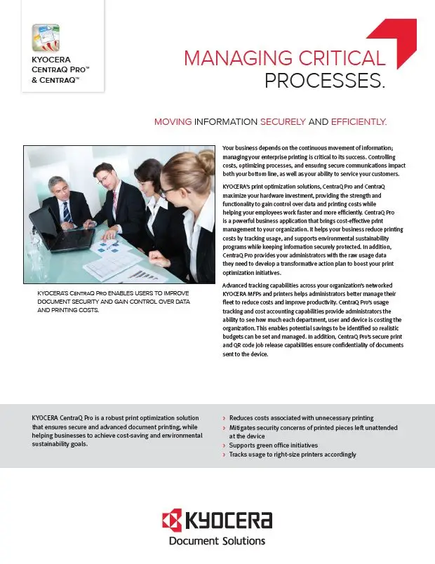 Kyocera, Software, Cost Control, Security Centraq Pro, Athens Digital Systems