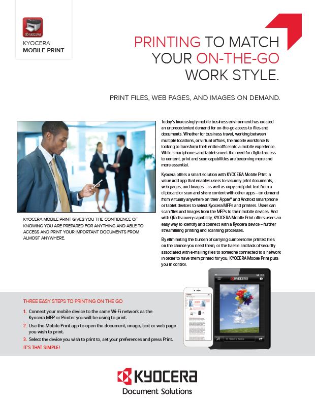 Kyocera, Software, Mobile, Cloud, Kyocera, Mobile Print, Athens Digital Systems