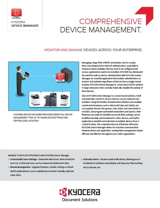 Kyocera, Software, Network Device Management, Kyocera, Device Manager, Athens Digital Systems