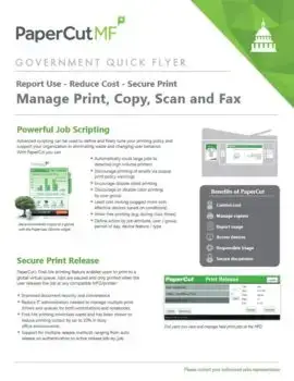 Papercut, Mf, Government Flyer, Athens Digital Systems