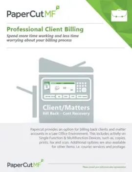 Papercut, Mf, Professional Client Billing, Athens Digital Systems